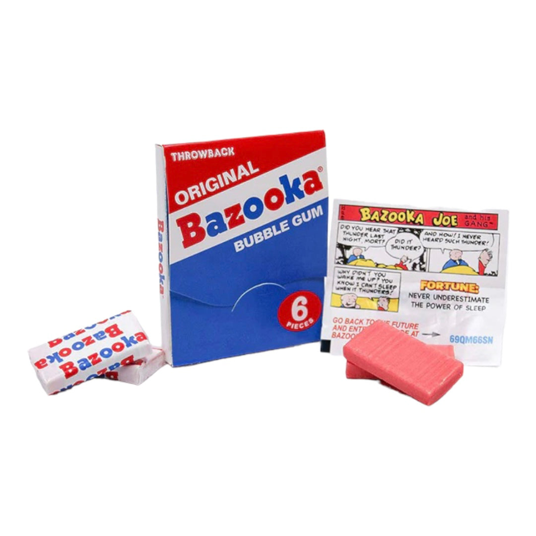 Bazooka Bubble Gum 6pc pack, 10pc pack, 12ct box, 225ct tub